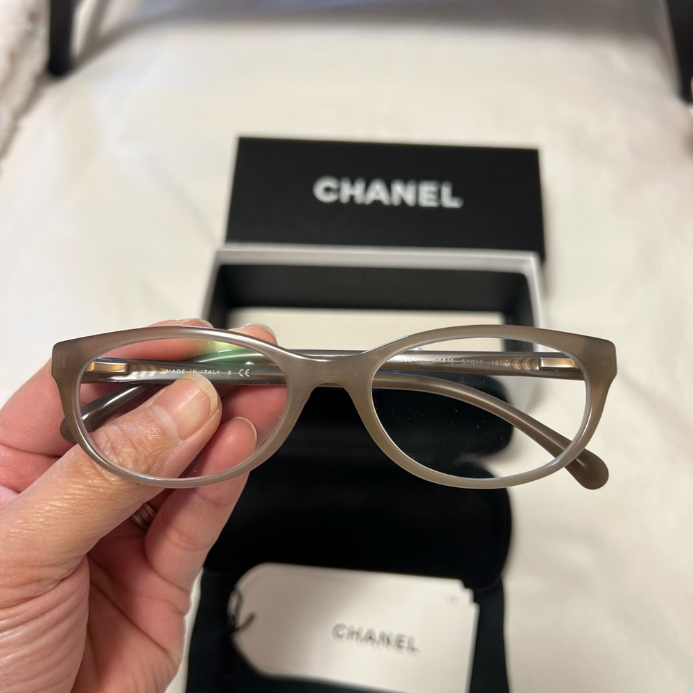 CHANEL Taupe Eyeglasses with Case - Picture 3 of 7